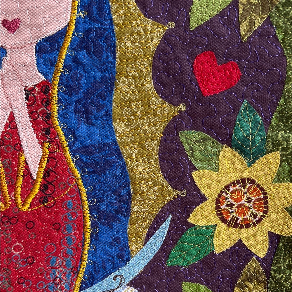 Laura Maclay Embroidered Tote Bag Our Lady of Guadalupe Floral Garden Handmade - Picture 3 of 13